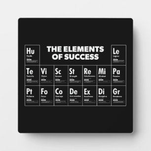Elements Of Success Periodic Table, Gym, Hustle Plaque