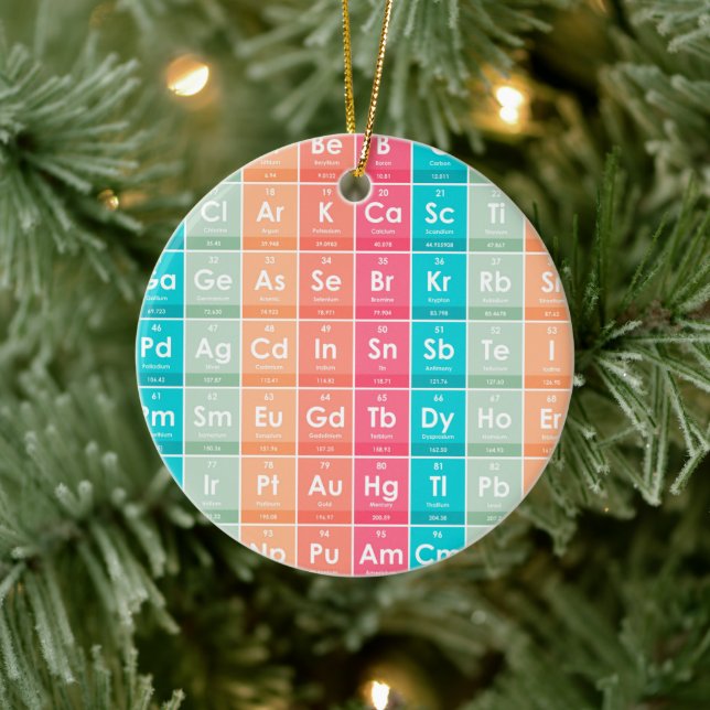 Elements of the Periodic Table Colourful Pattern  Ceramic Ornament (Tree)