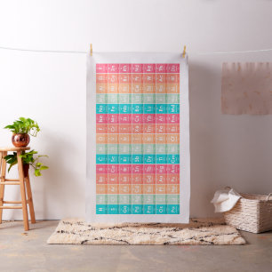 Elements of the Periodic Table Colourful Pattern Fabric