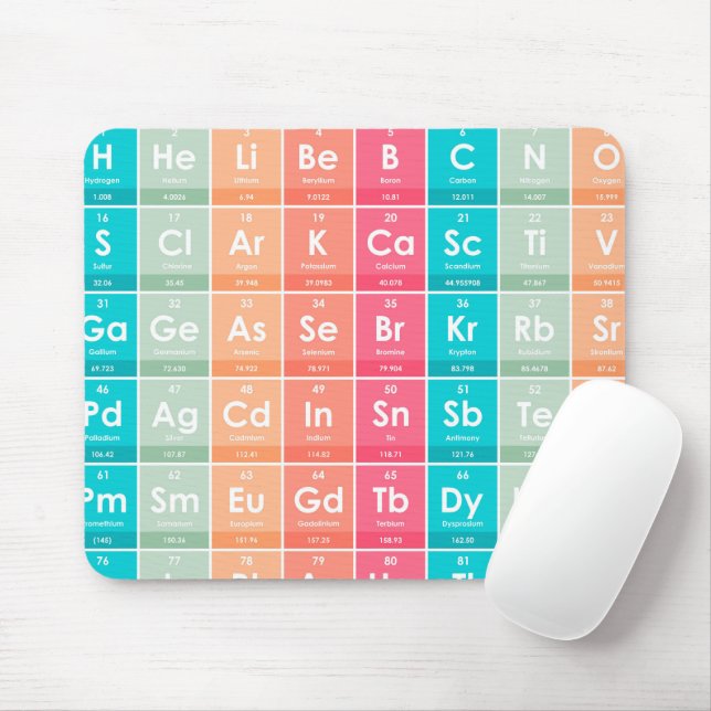 Elements of the Periodic Table Colourful Pattern  Mouse Pad (With Mouse)