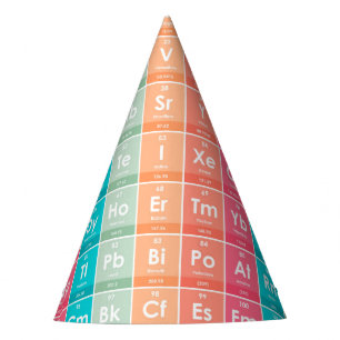 Elements of the Periodic Table Colourful Pattern Party Hat