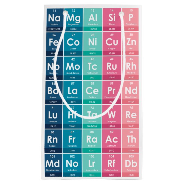 Elements of the Periodic Table Pattern Gift Bag (Front)