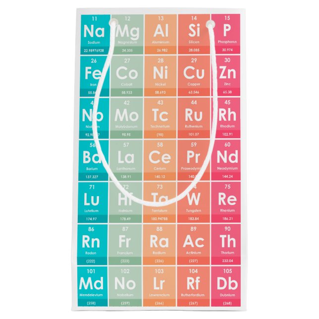 Elements of the Periodic Table Pattern Gift Bag (Front)