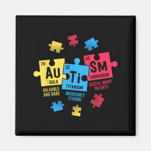 Elements Periodic Table ASD Autism Awareness Women Magnet