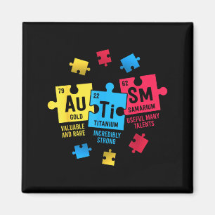 Elements Periodic Table ASD Autism Awareness Women Magnet