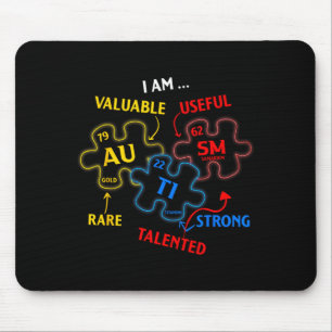 Elements Periodic Table ASD Autism Awareness Women Mouse Pad