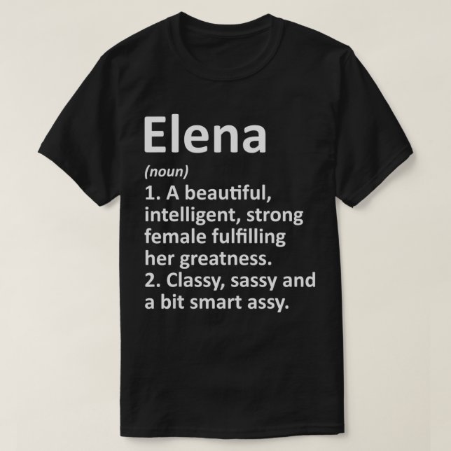 ELENA Definition Personalised Name Funny Christmas T-Shirt (Design Front)