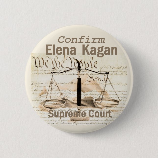 Elena Kagan Supreme Court Button (Front)