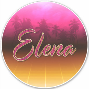 Elena Vorname Name golden pink Aufkleber Sticker