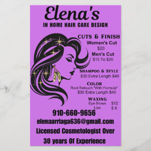 Elena's In Home Hare Care Flyer