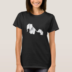 Elephan Cute Origami Elephant and Baby Elephant T-Shirt