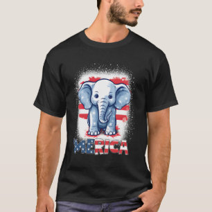Elephant 4Th Of July Patriotic Merica Usa Flag T-Shirt