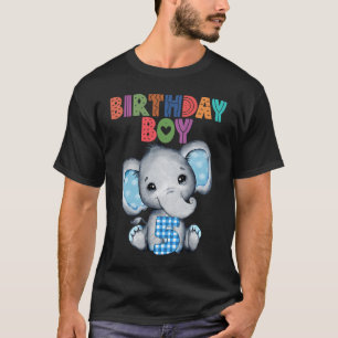 Elephant 5th Birthday Boy Kids 5 Years Old Elephan T-Shirt