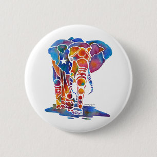 Elephant 6 Cm Round Badge