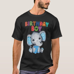 Elephant 7th Birthday Boy 7 Years Old Themed Eleph T-Shirt