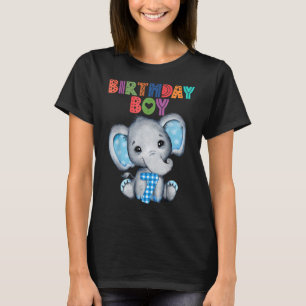 Elephant 7th Birthday Boy 7 Years Old Themed Eleph T-Shirt
