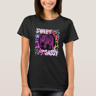 Elephant 90s Nostalgia Rainbow Leopard Print Tropi T-Shirt