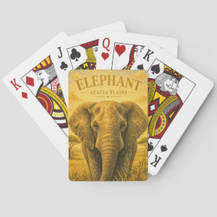 Elephant Acacia Plains Wildlife Playing Cards