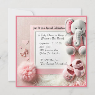 Elephant AccentsBaby shower Invitation