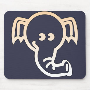 Elephant Aesthetic Stylised cute Line Art Yoga Mouse Pad