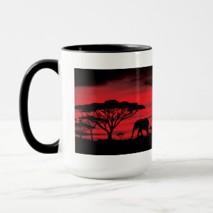 Elephant African Sunset Mug