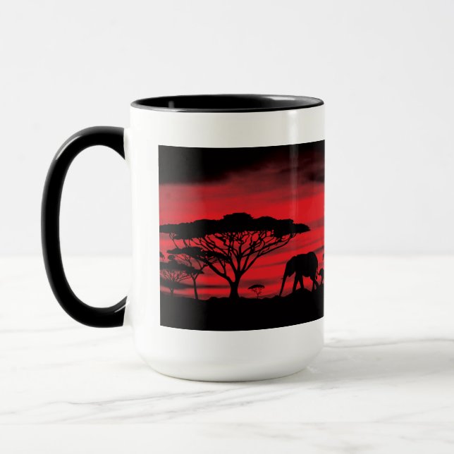 Elephant African Sunset Mug (Left)