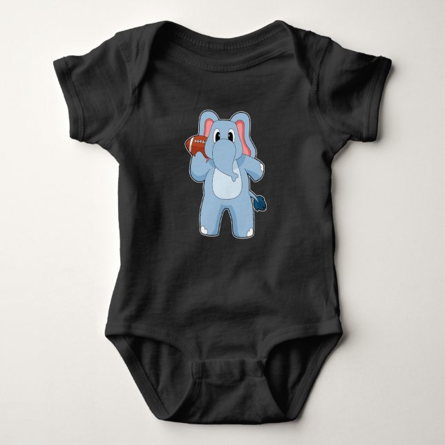 Elephant American Football Baby Bodysuit (Front)