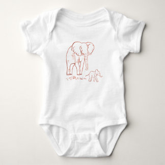 Elephant and Baby Baby Bodysuit