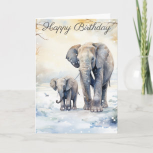 Elephant and Baby Card