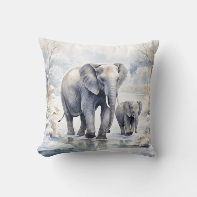 Elephant and Baby Cushion (Front)