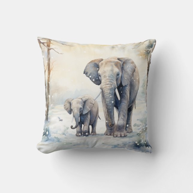 Elephant and Baby Cushion (Front)