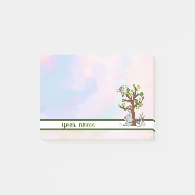 Elephant and baum Post-it adhesive Post-it Notes (Front)