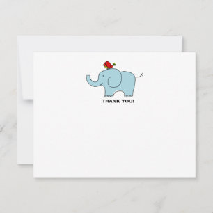 Elephant and Bird Thank You Notecards