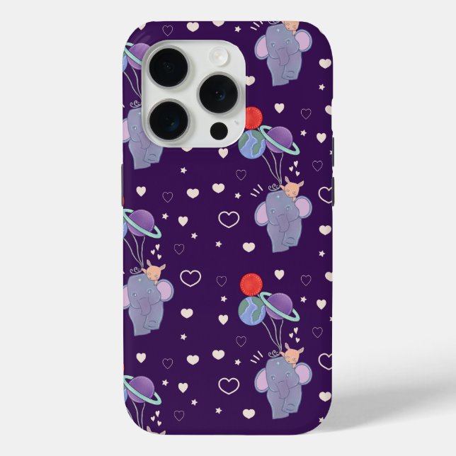 Elephant and Bunny Space Balloon Ride | Whimsical  Case-Mate iPhone Case (Back)