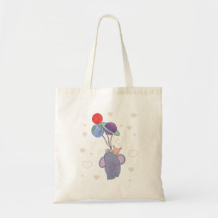 Elephant and Bunny Space Balloon Ride Whimsical Tote Bag