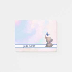 Elephant and butterfly post-it adhesive label post-it notes