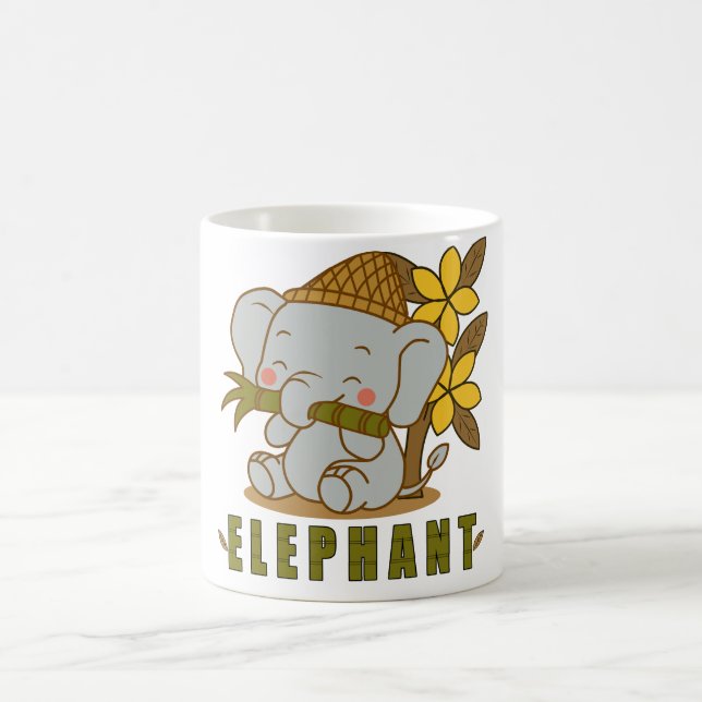 elephant and champa flower coffee mug (Center)