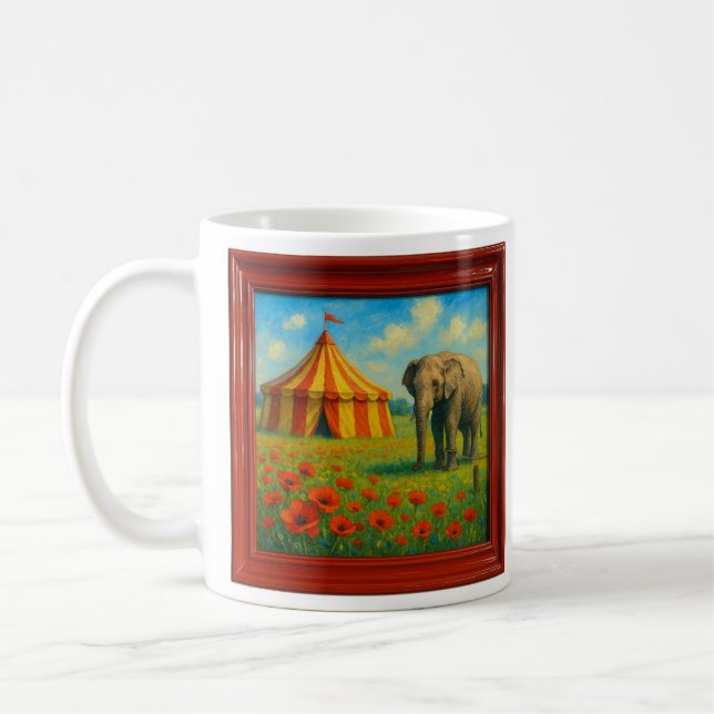 Elephant and Circus Tent Coffee Mug (Left)