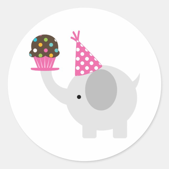 Elephant and Cupcake Stickers (Front)