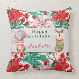 Elephant and Deer Customise Text and Name 20"X20" Cushion