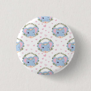 Elephant And Flower Tattoo 3 Cm Round Badge