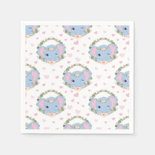 Elephant And Flower Tattoo Napkin