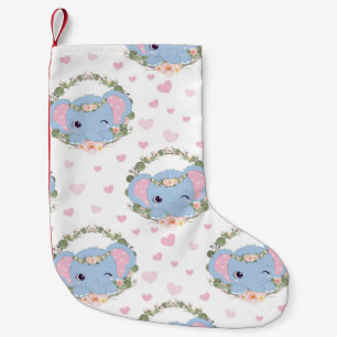 Elephant And Flower Tattoo Small Christmas Stocking