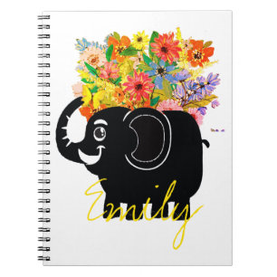 Elephant and flowers  notebook