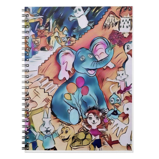 Elephant and Friends: A Menagerie of Critters Notebook (Front)
