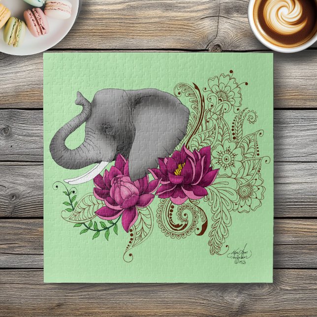 Elephant and Henna Jigsaw Puzzle (Creator Uploaded)