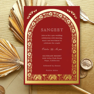 Elephant and Lotus Flower Indian Sangeet Gold