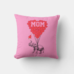 Elephant and love heart with mum text cushion