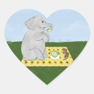 Elephant and Mouse Tea Party Stickers