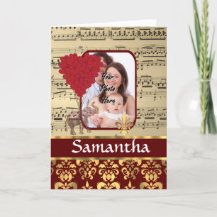 Elephant and music sheet holiday card